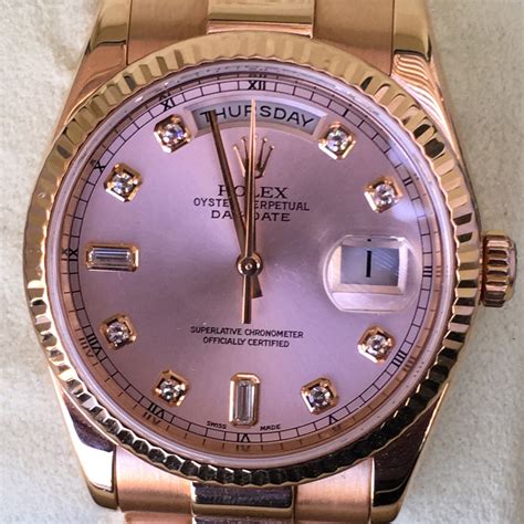 rose gold pink rolex|rose gold rolex used.